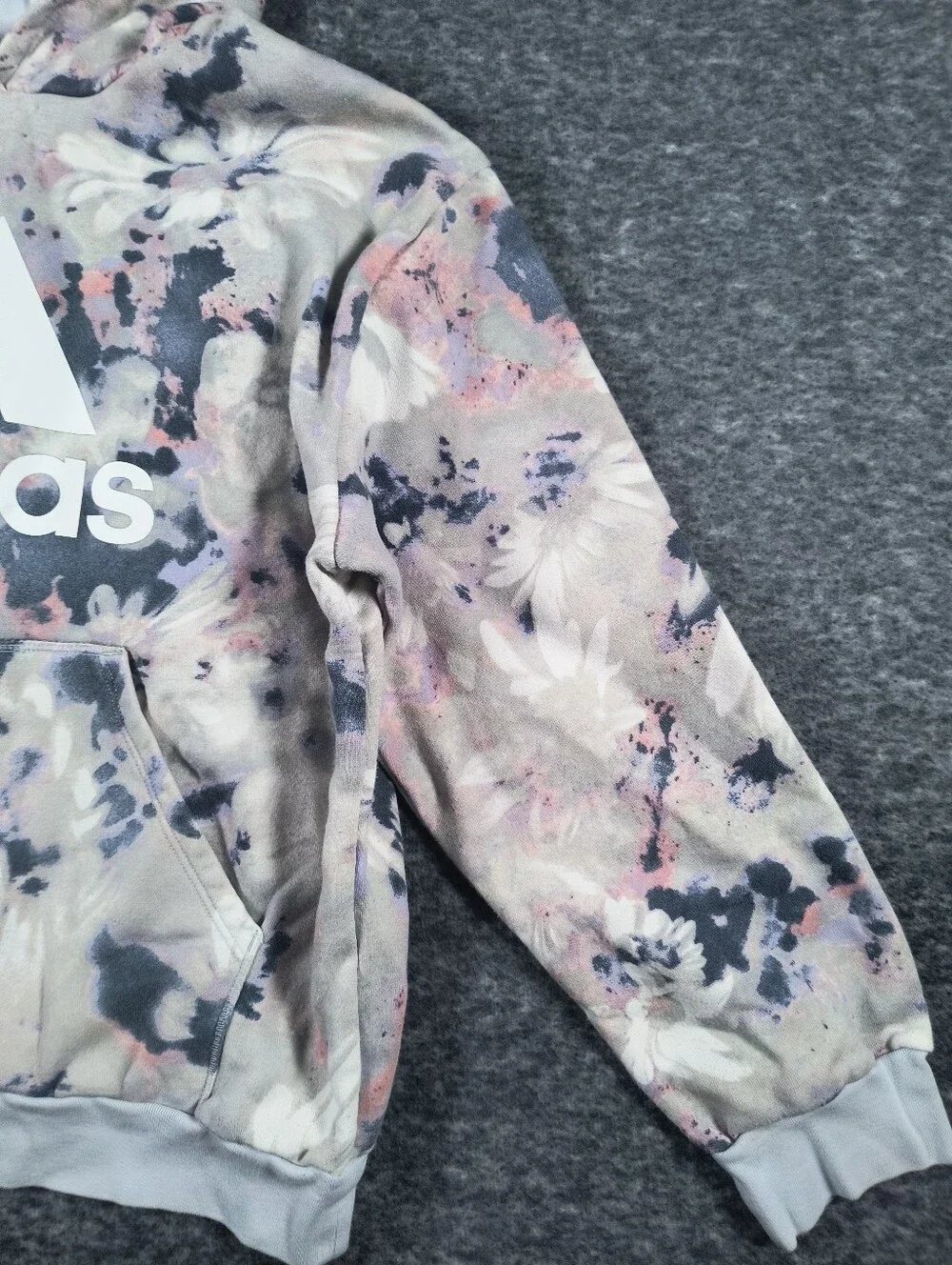 Adidas girls XL 16 pastel splash hoodie sweatshirt
